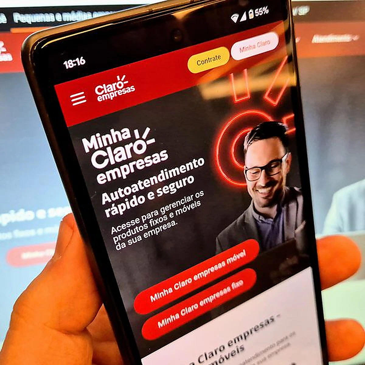 Tela de atendimento Minha Claro Empresas